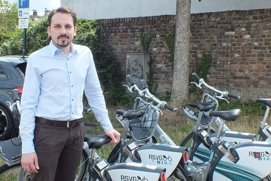 Matthias Großgarten, Bürgermeisterkandidat, mit RSVG-Bike